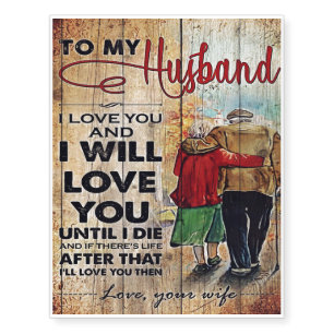 To My Husband Design   Love Letter To Him   Temporary Tattoos
