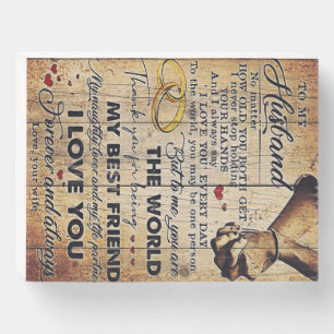 To My Husband Design Love Letter To Him Wooden Box Sign