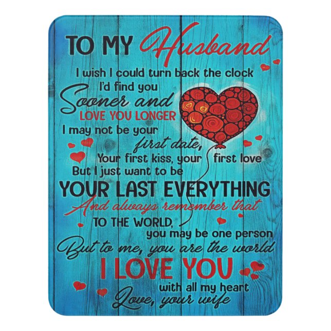 To My Husband Design | Love Quotes To Husband Door Sign (Contemporary Vert)