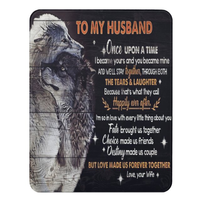 To My Husband Design | Love Quotes To Husband Door Sign (Contemporary Vert)