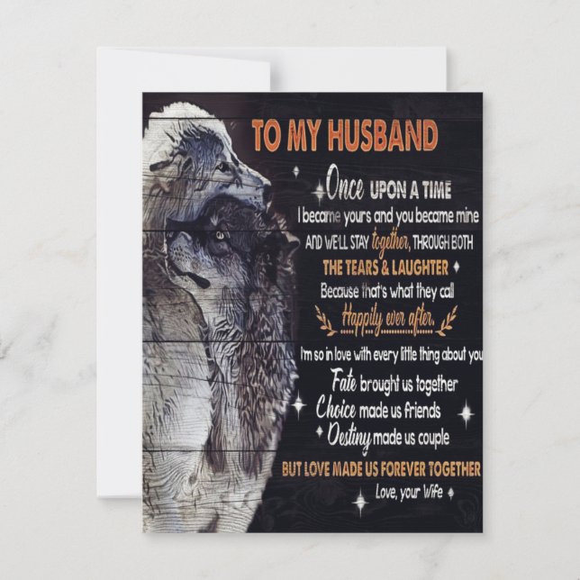 To My Husband Design | Love Quotes To Husband Invitation (Front)