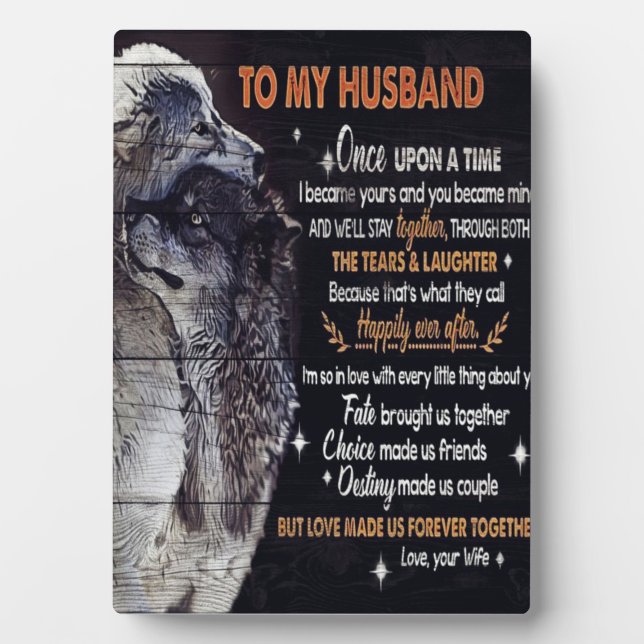 To My Husband Design | Love Quotes To Husband Plaque (Front)