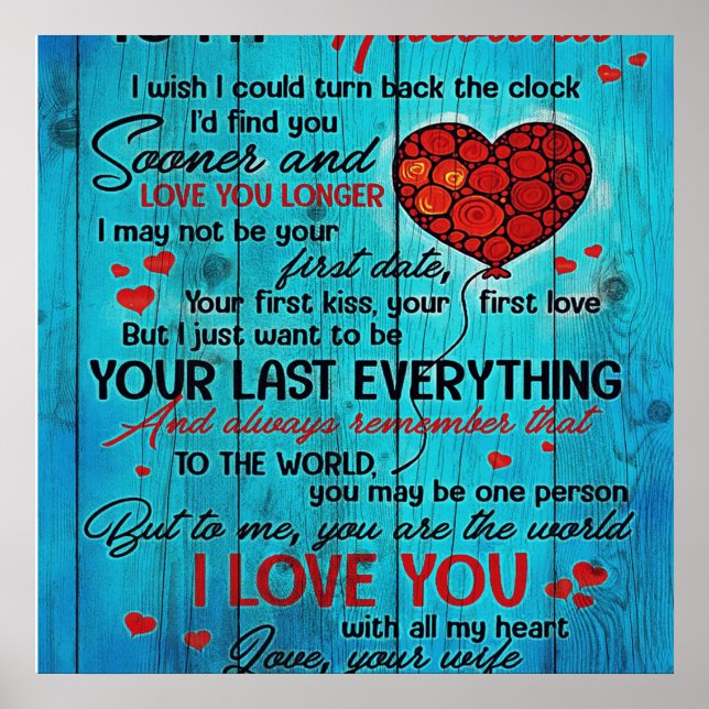 To My Husband Design | Love Quotes To Husband Poster (Front)