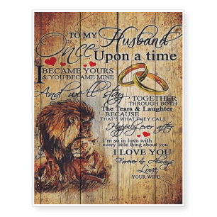 To My Husband Design, New Home Gift Temporary Tattoos