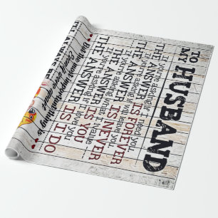 To My Husband Design, New Home Gift Wrapping Paper