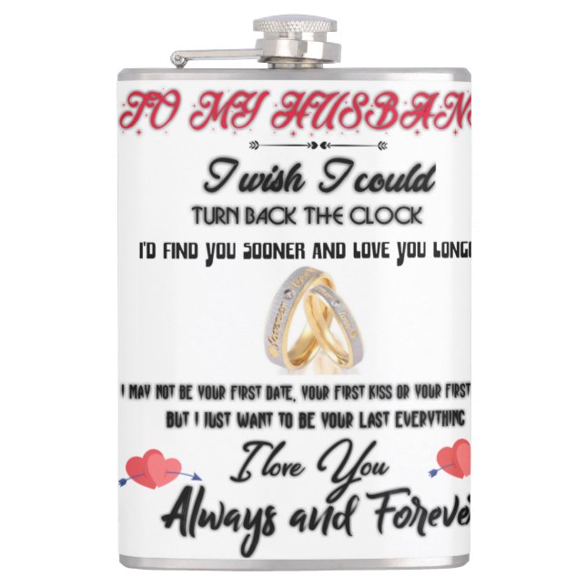 To my husband   flask (Front)