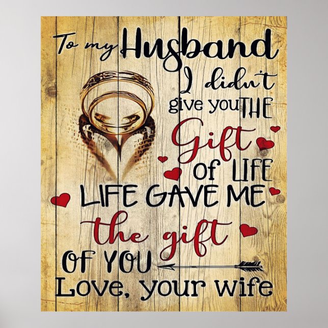 To my Husband | Funny Quotes Present Poster (Front)