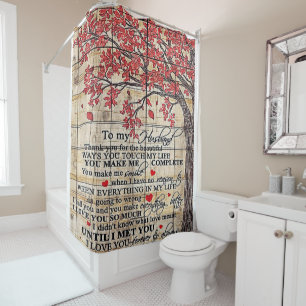 To My Husband Funny Quotes To Husband Gift Shower Curtain