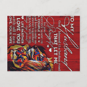 To My Husband Gift, Best Holiday Present Announcement Postcard