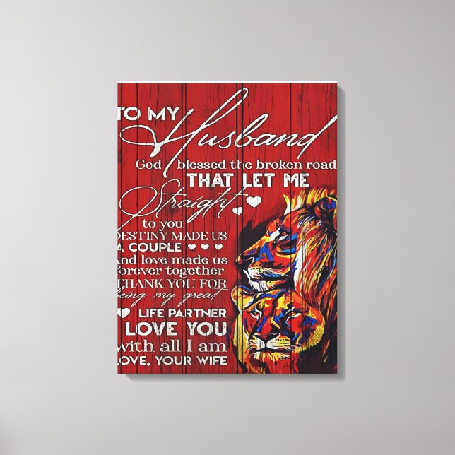 To My Husband Gift, Best Holiday Present Canvas Print (Front)