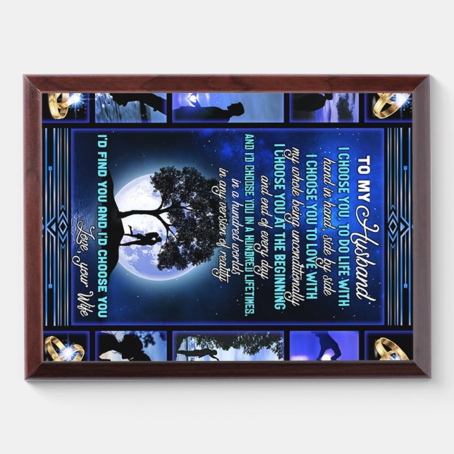 To My Husband Gift, Cute Husband Birthday Gift Award Plaque (Horizontal)