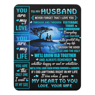To My Husband Gift, Cute Husband Birthday Gift Door Sign