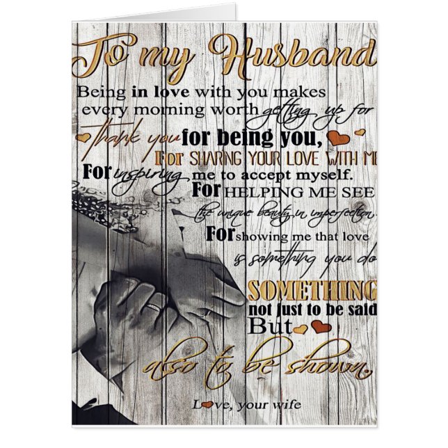 To My Husband Gift | Husband Letter | Home Decor | Card (Front)