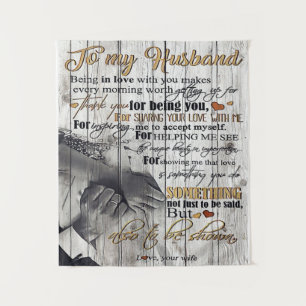To My Husband Gift Husband Letter Home Decor Tapestry