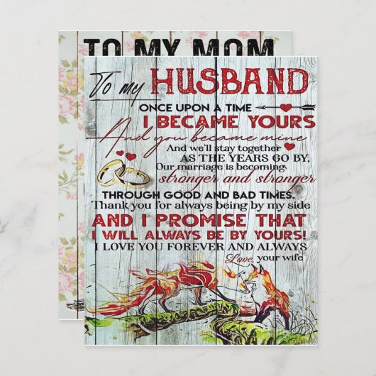 To My Husband Gift | Letter For Him | (Front/Back)