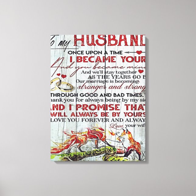To My Husband Gift | Letter For Him | Canvas Print (Front)