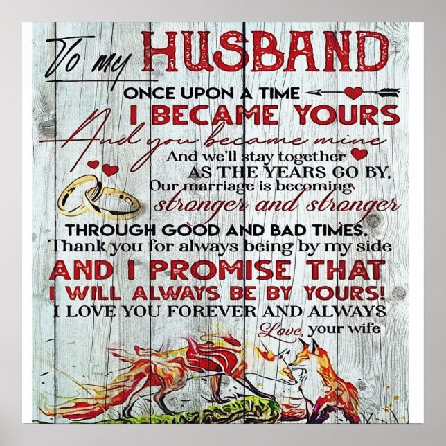 To My Husband Gift | Letter For Him | Poster (Front)