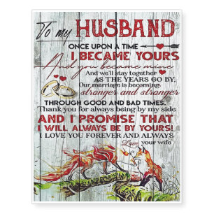 To My Husband Gift   Letter For Him   Temporary Tattoos