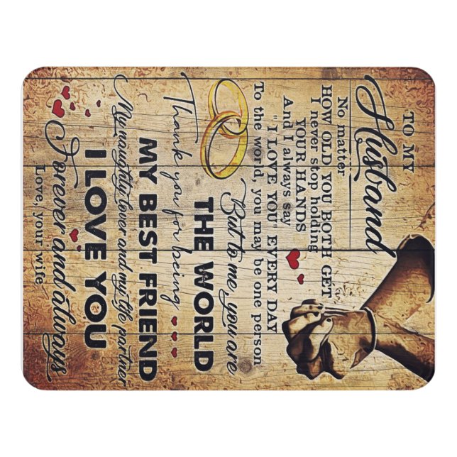 To my Husband Gift | Lovely Husband Letter Door Sign (Contemporary Front)