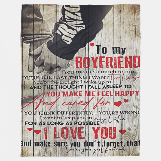 To my Husband Gift | Lovely Husband Letter Fleece Blanket (Front)