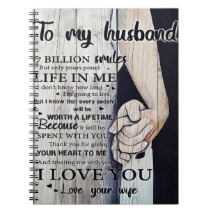 To My Husband Gift   Lovely Husband Letter   Notebook