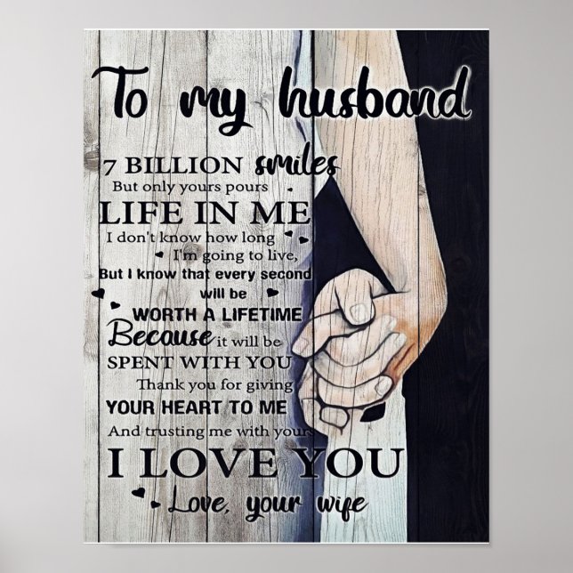 To My Husband Gift | Lovely Husband Letter | Poster (Front)