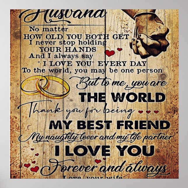 To my Husband Gift | Lovely Husband Letter Poster (Front)