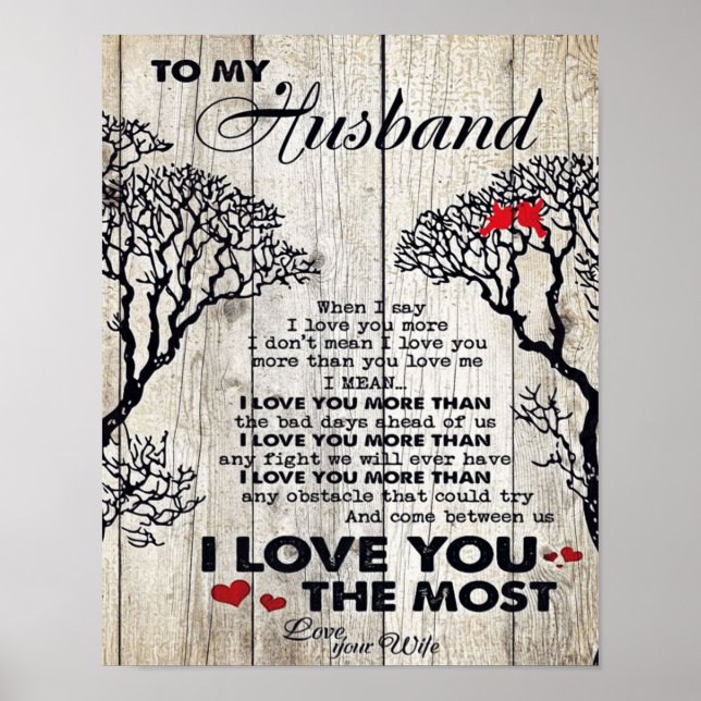 To My Husband Gift | Lovely Husband Letter Present Poster (Front)