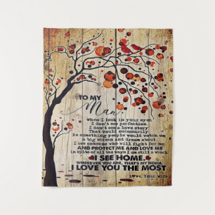 To My Husband Gift Lovely Husband Letter Tapestry