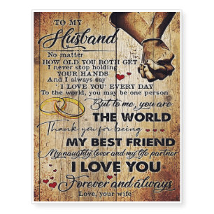 To my Husband Gift Lovely Husband Letter Temporary Tattoos