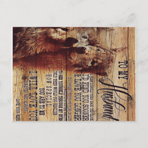 To My Husband Gift, Personalized Present Announcement Postcard