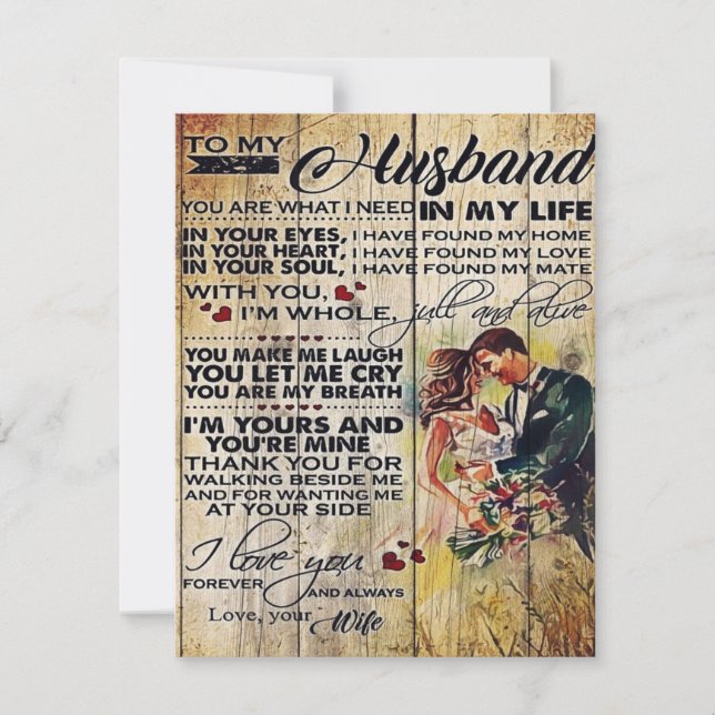 To my husband gift | Special letter to husband Invitation (Front)