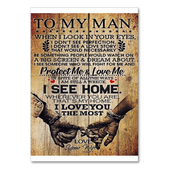 To my husband gift | Special letter to husband Table Number (Front)