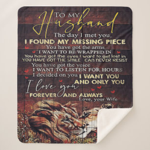 To my Husband House Decoration Gift Sherpa Blanket