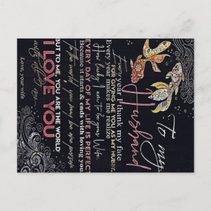 To My Husband Letter Best Father's Day Present Announcement Postcard