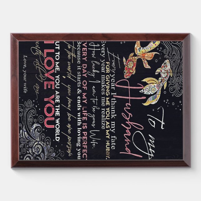 To My Husband Letter | Best Father's Day Present | Award Plaque (Horizontal)