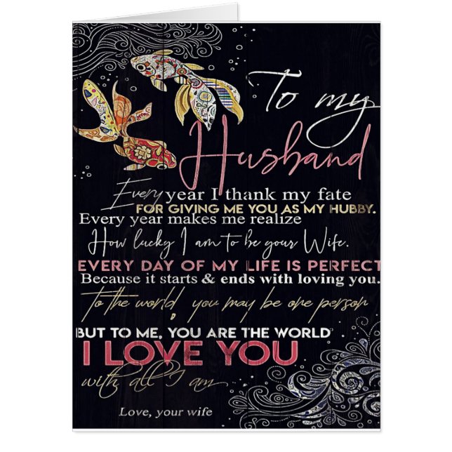 To My Husband Letter | Best Father's Day Present | Card (Front)