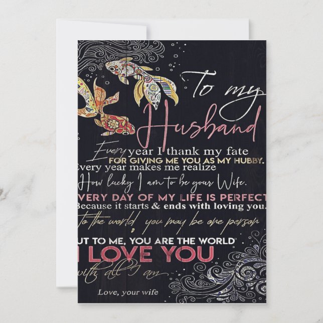 To My Husband Letter | Best Father's Day Present | Holiday Card (Front)