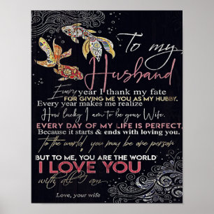 To My Husband Letter Best Father's Day Present Poster