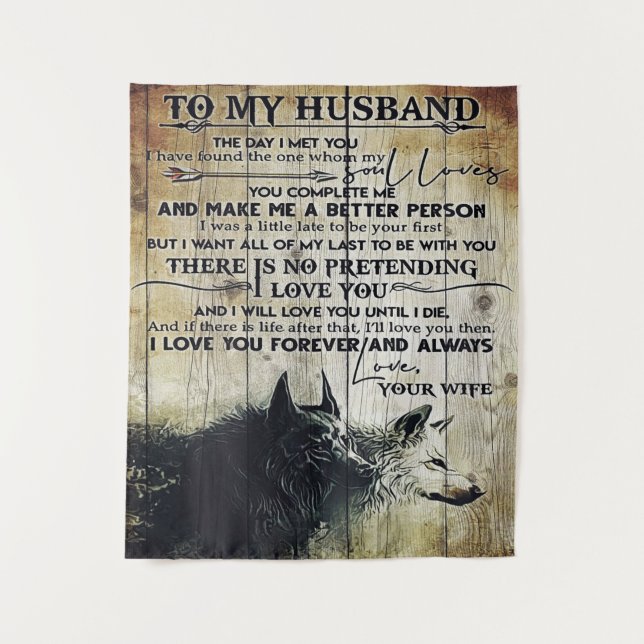 To My Husband Letter | Best Father's Day Present | Tapestry (Front)