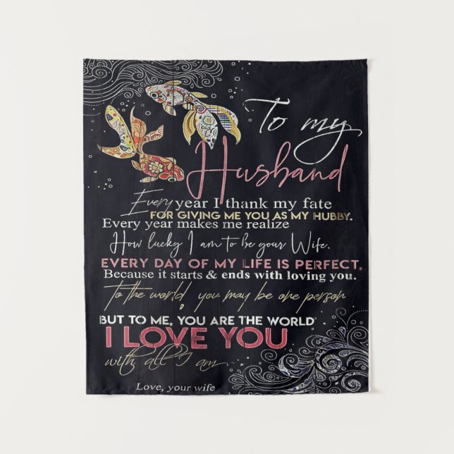 To My Husband Letter | Best Father's Day Present | Tapestry (Front)