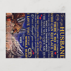To My Husband Letter Cute Gift for Husband Postcard