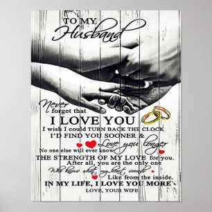 To My Husband Letter Cute Present Poster