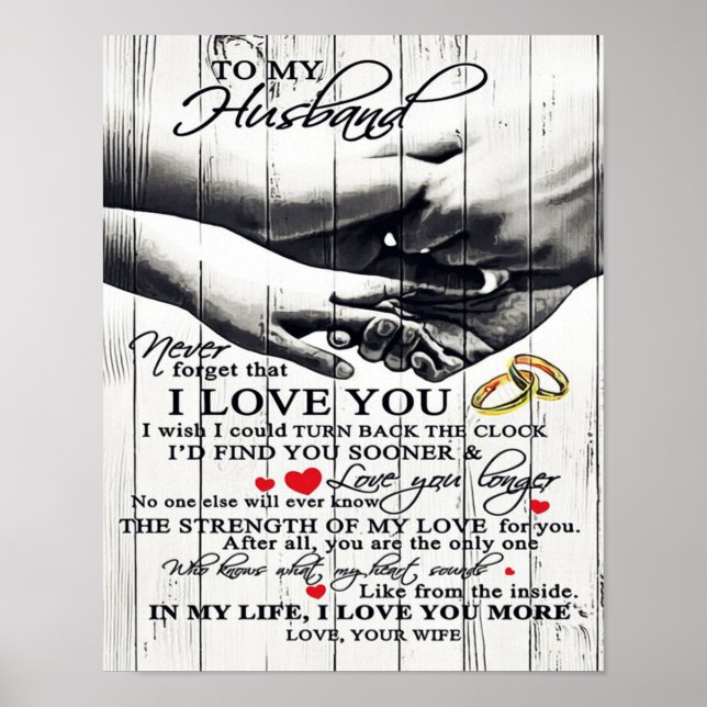 To My Husband Letter | Cute Present | Poster (Front)