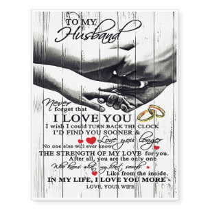To My Husband Letter Cute Present Temporary Tattoos