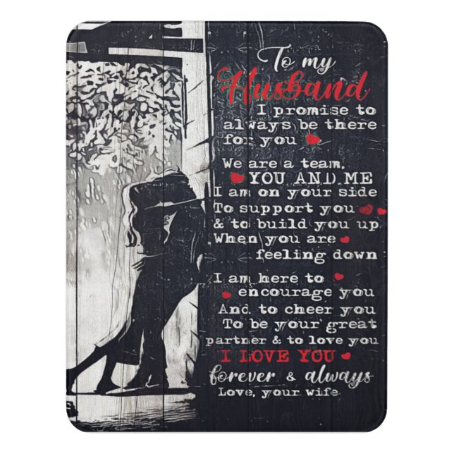 To My Husband Letter | Cute Present To My Husband| Door Sign (Contemporary Vert)