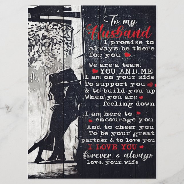 To My Husband Letter | Cute Present To My Husband| Menu (Front)