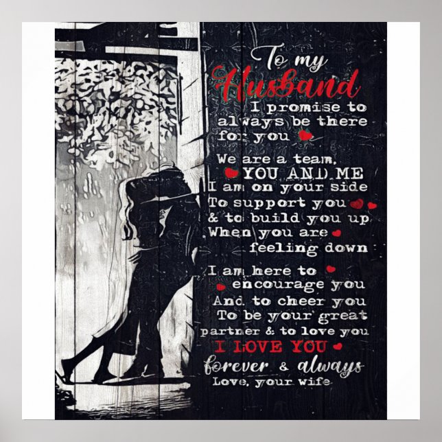 To My Husband Letter | Cute Present To My Husband| Poster (Front)