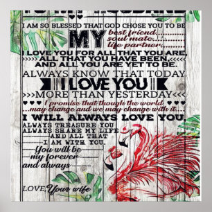 To My Husband Letter   Cute Present To My Husband  Poster
