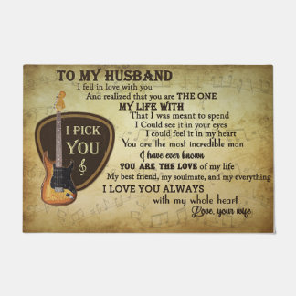 To My Husband Letter Doormat, Love Quotes Doormat
